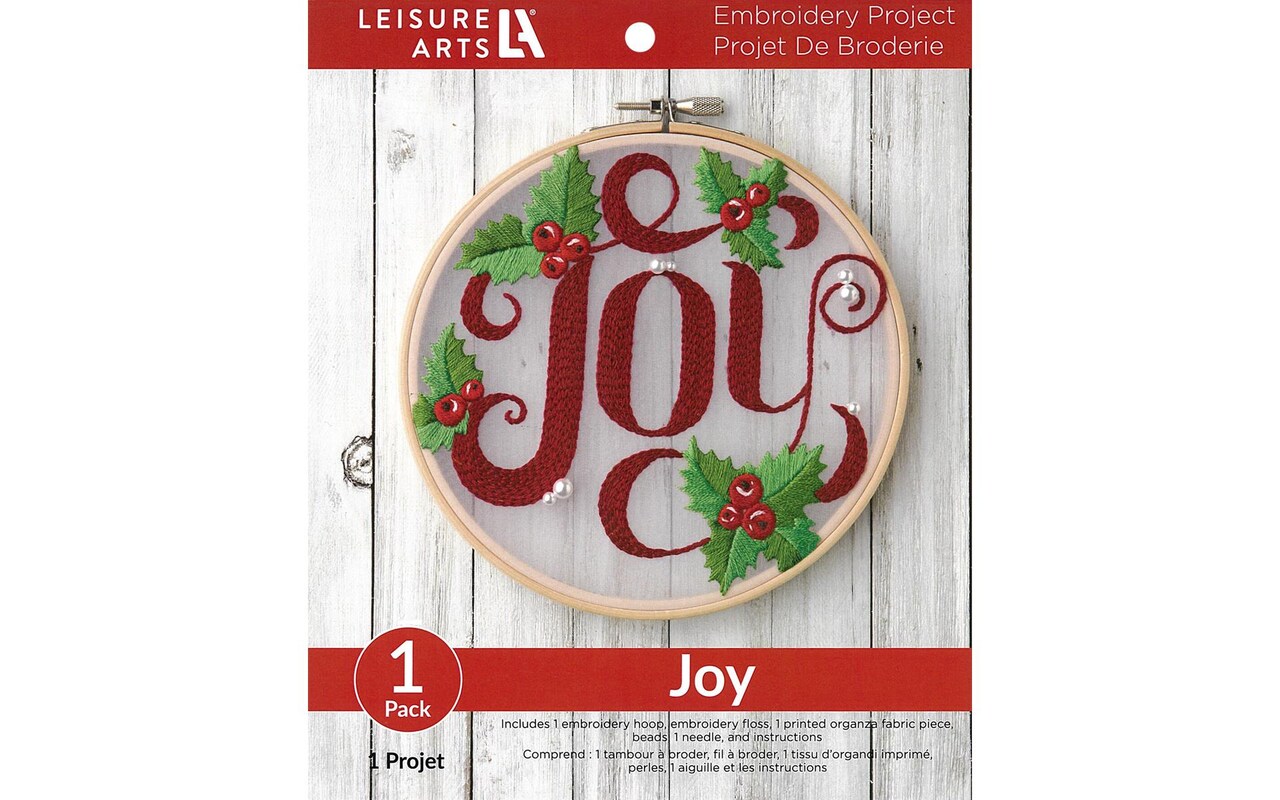 Leisure Arts Embroidery Kit 6 Joy - embroidery kit for beginners -  embroidery kit for adults - cross stitch kits - cross stitch kits for  beginners 